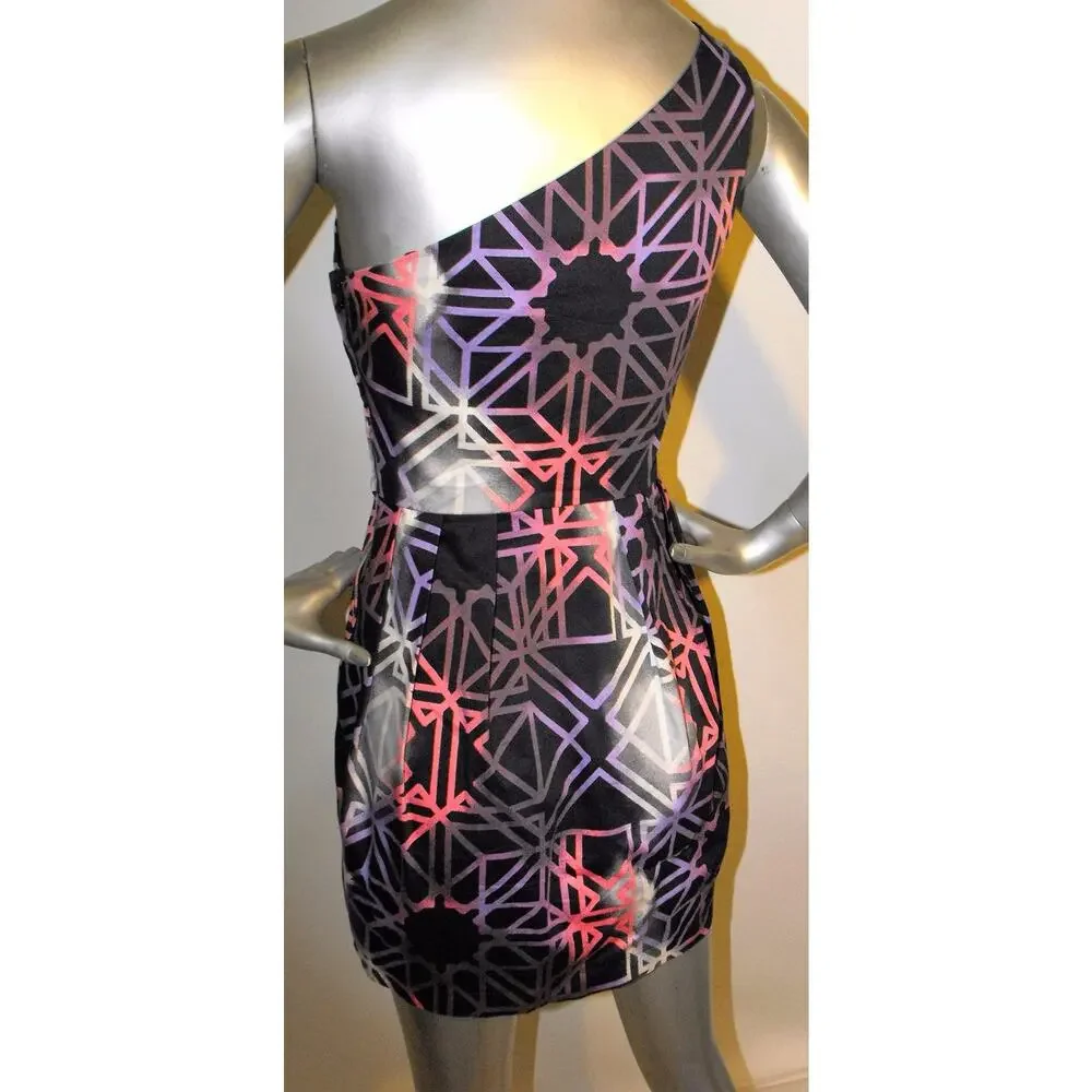 Topshop one shoulder pleated dress Size 4